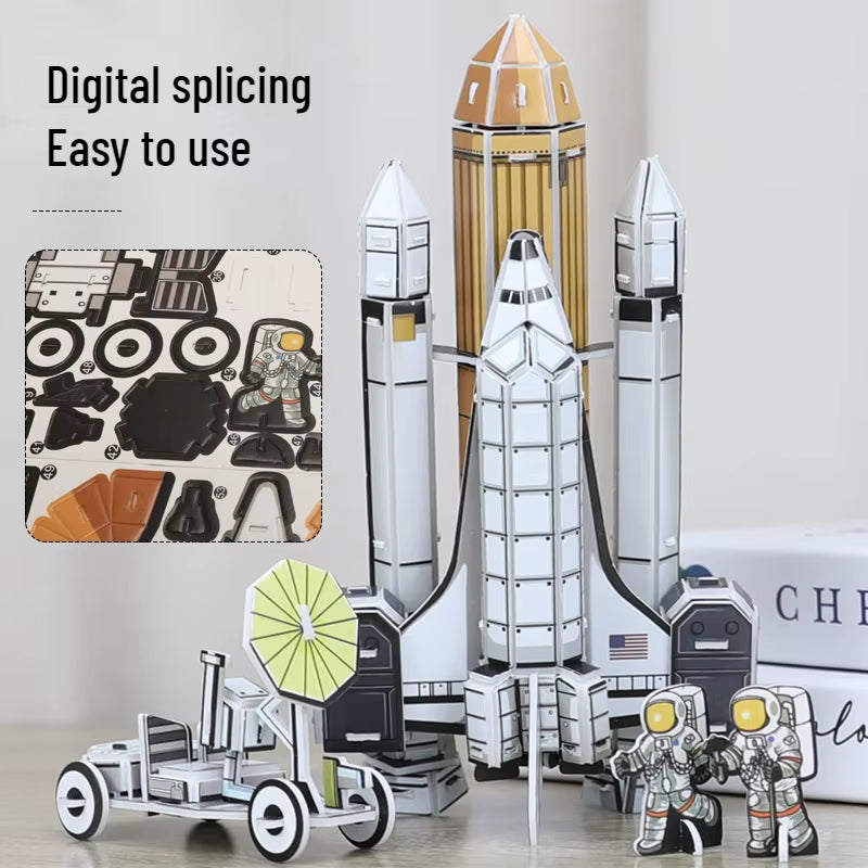 3D Puzzle Space Model Space Exploration Handmade DIY Paper Assembly Early Education Educational Toys Creative Gift Jigsaw