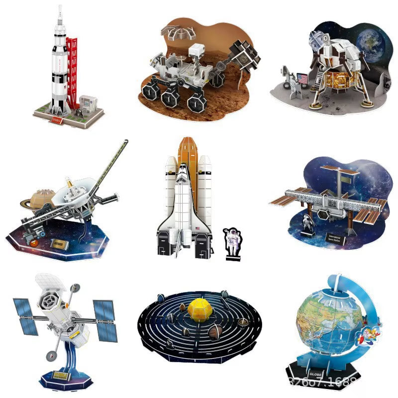 3D Puzzle Space Model Space Exploration Handmade DIY Paper Assembly Early Education Educational Toys Creative Gift Jigsaw