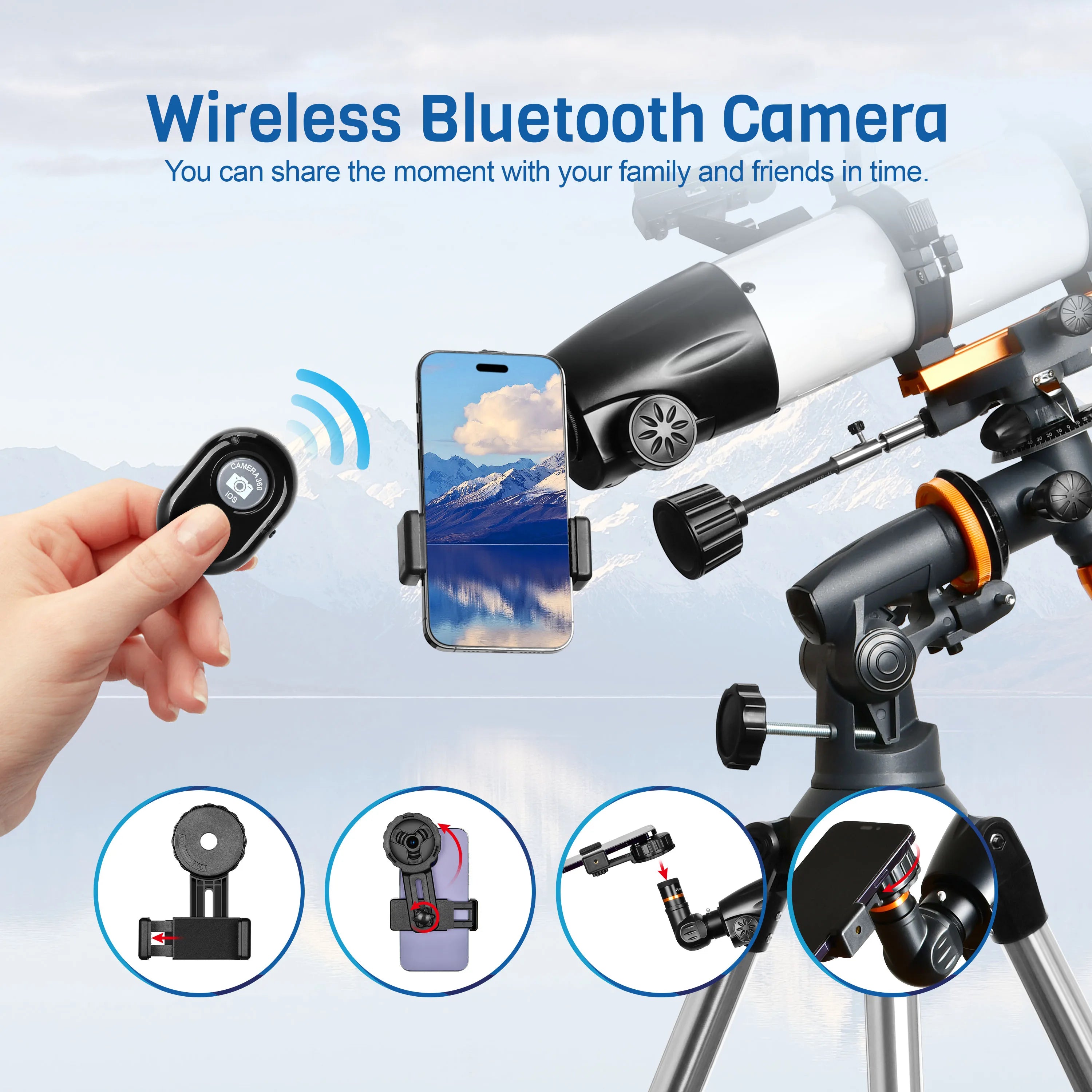 Elescope 650X90Mm Astronomical Refractor Telescope for Adults & Beginners with Tripod, Phone Adapter, Wireless Control