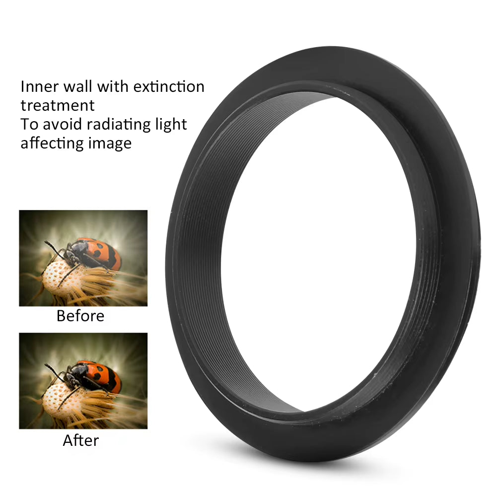 Astronomical Telescope Adapter M48Mm‑ M54Mm Adapter Aluminium Alloy Black Astronomical Telescope Accessory